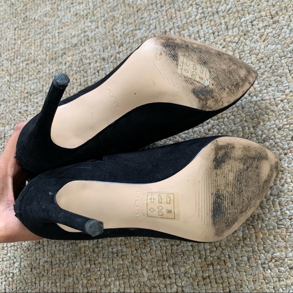 Aldo Suede Tuxedo Side Lace-Up Pointed Toe Boots 6M - Picture 6 of 8